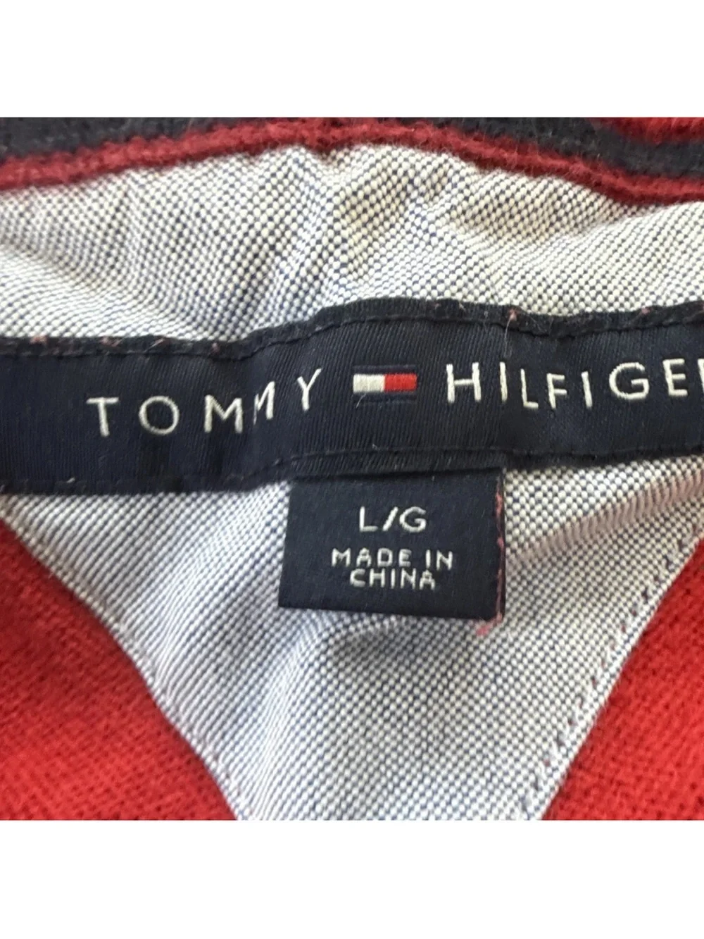 Tommy Hilfiger Men's Bright Red V-Neck Sweater
